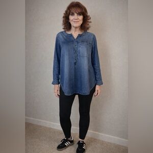 Denim Button-Up Shirt